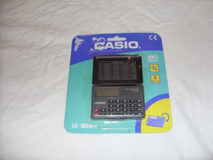 Miniräknare Casio modell LC-160BK-S Big Display calculator LR54 Batteri Ny!