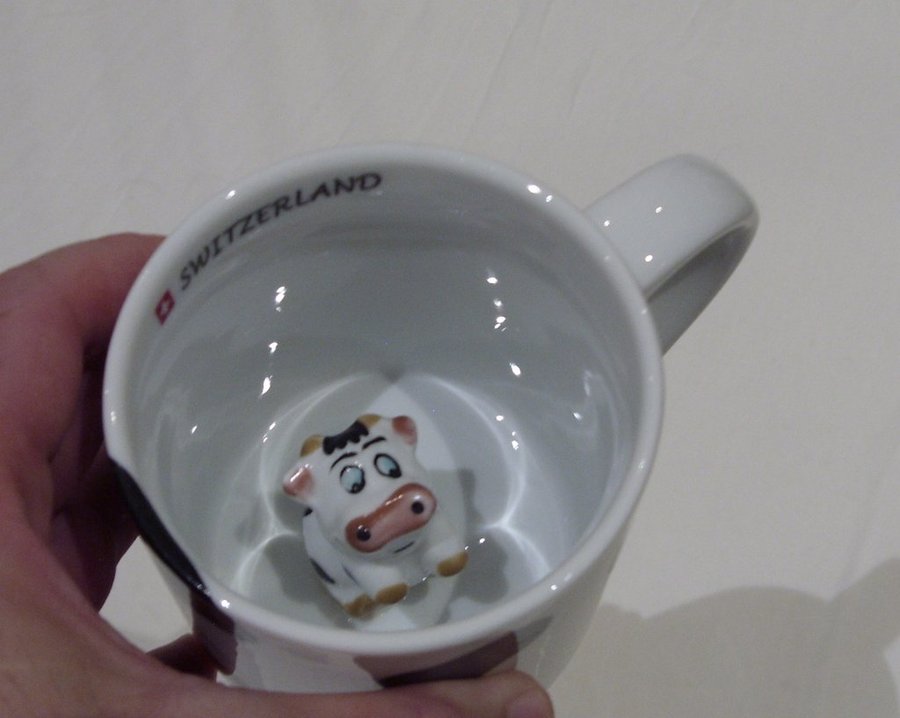 Baby Kossa Switzerland Kaffe/Te Mugg super söt! Cute Baby Cow coffee mug