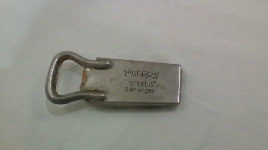 Monopol Hermetus DRP angem antik flask öppnare Made in Germany steel vintage