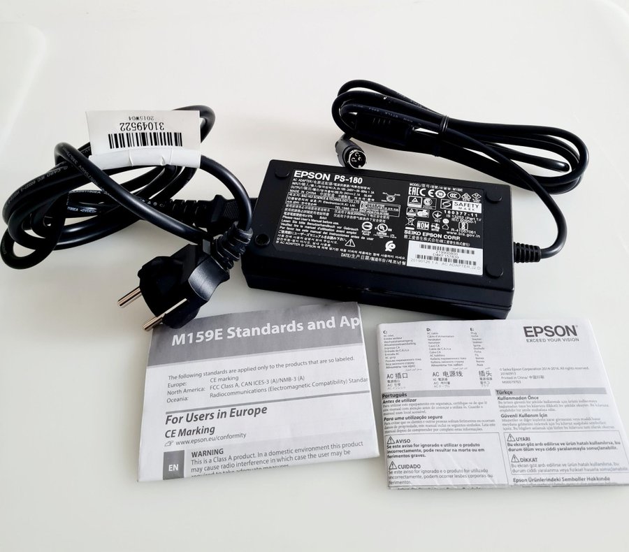 Original EPSON PD-180 AC adapter / Laddare till Laptop / Bärbar dator