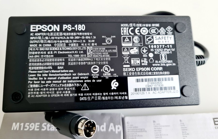 Original EPSON PD-180 AC adapter / Laddare till Laptop / Bärbar dator