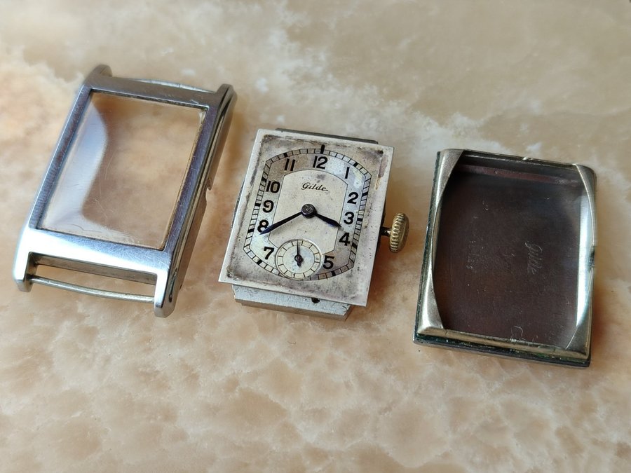 Vintage Gilde (Alpina - Gruen) Art Deco Tank cal 485 Wristwatch