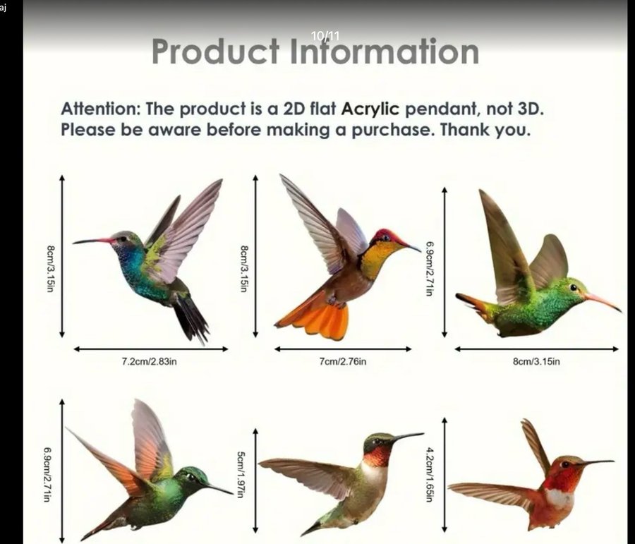 6stycke underbara fåglar kolibri hem o trädgården