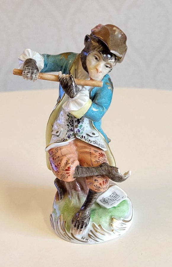 Dresden Porcelain Monkey Band Figurin