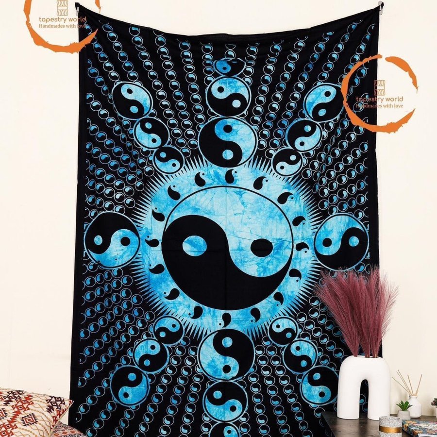 Beautiful Yin Yang Tie Dye Tapestry Wall Hanging Indian Tapestry