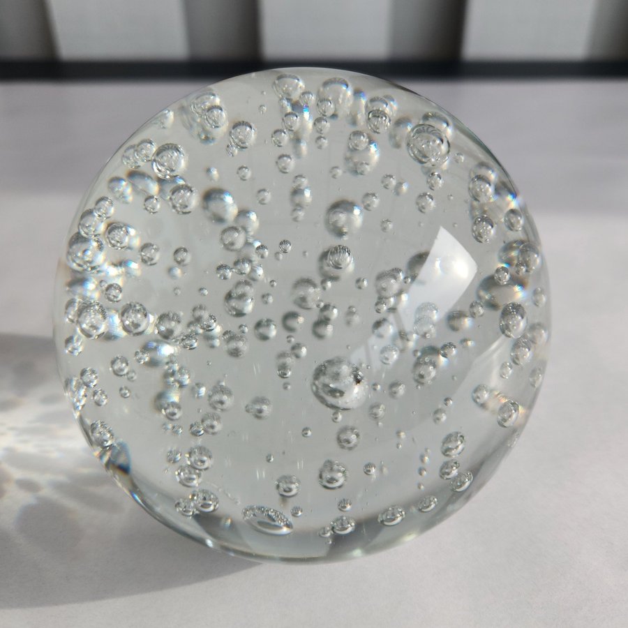 Big Beautiful Bubbly Glass Ball Paperweight