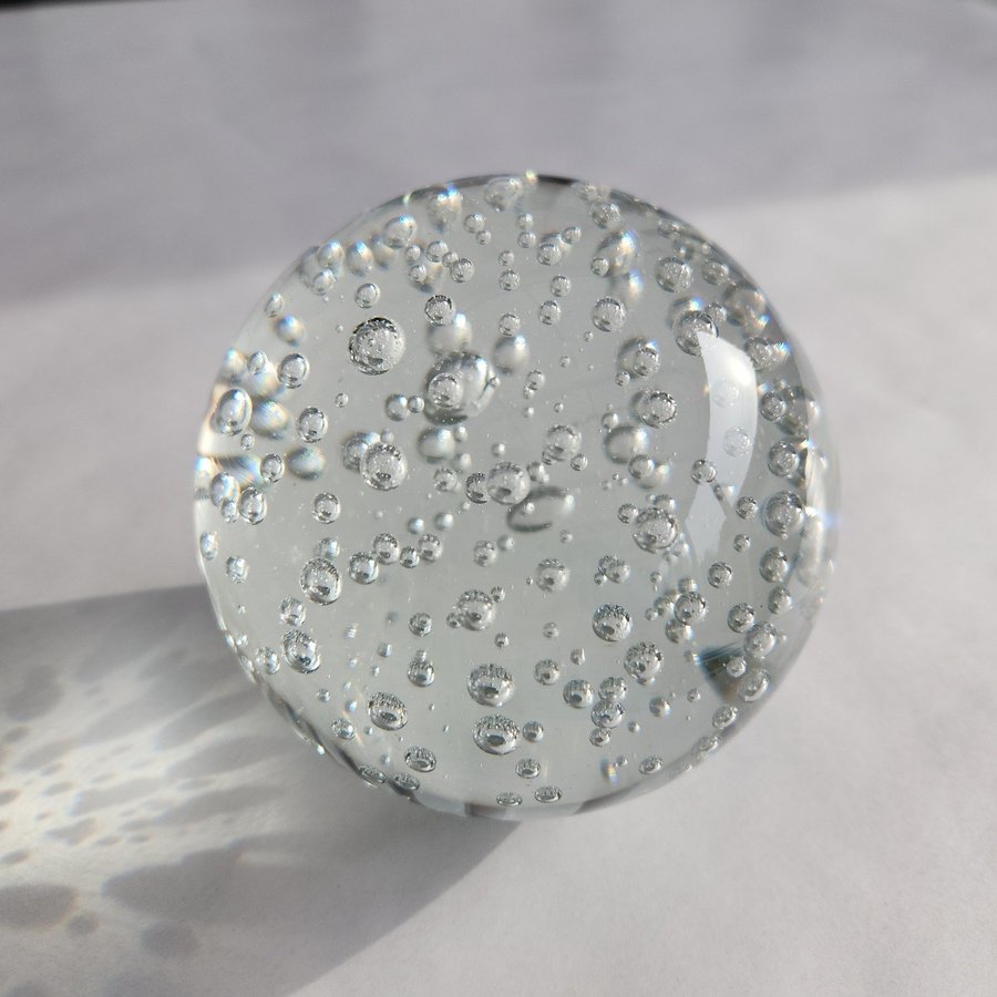 Big Beautiful Bubbly Glass Ball Paperweight