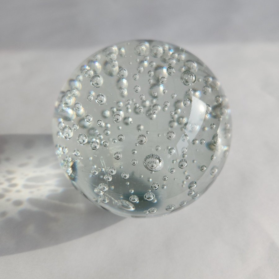 Big Beautiful Bubbly Glass Ball Paperweight