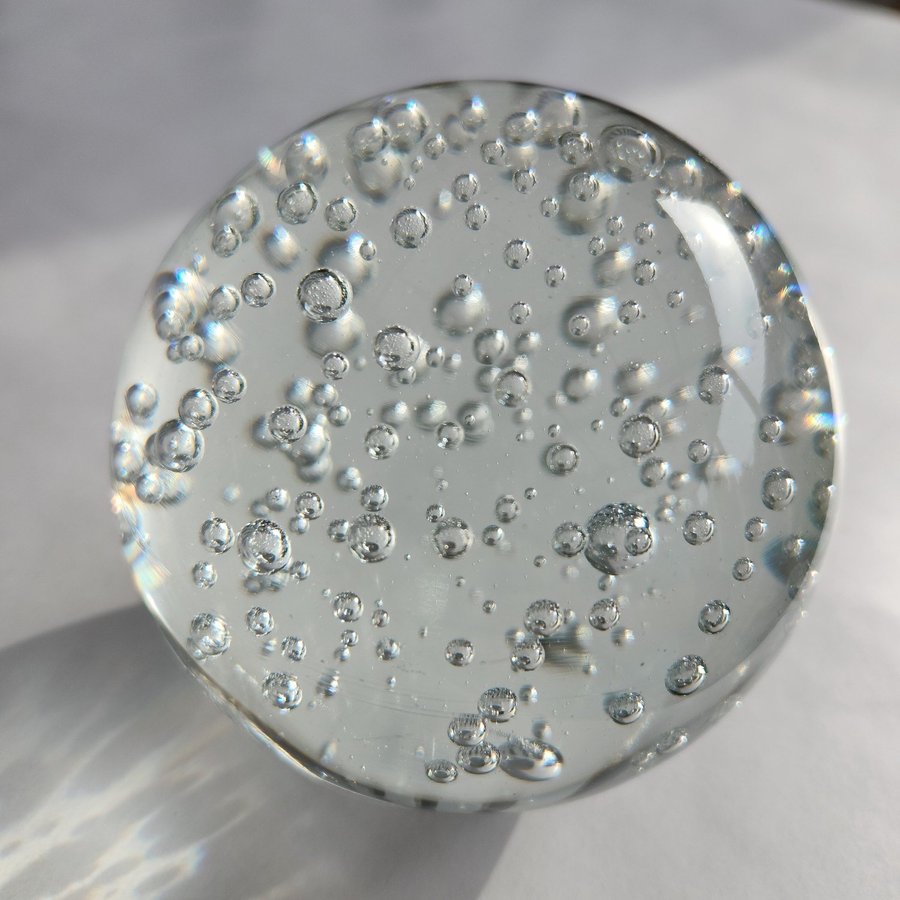 Big Beautiful Bubbly Glass Ball Paperweight