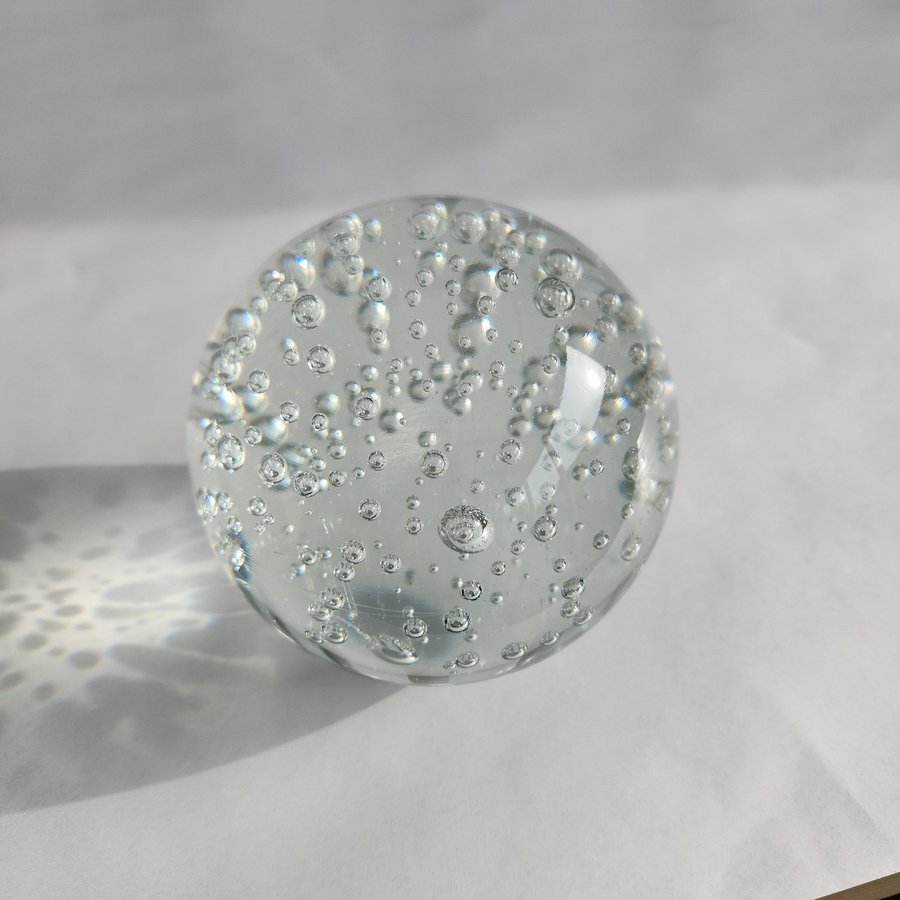 Big Beautiful Bubbly Glass Ball Paperweight