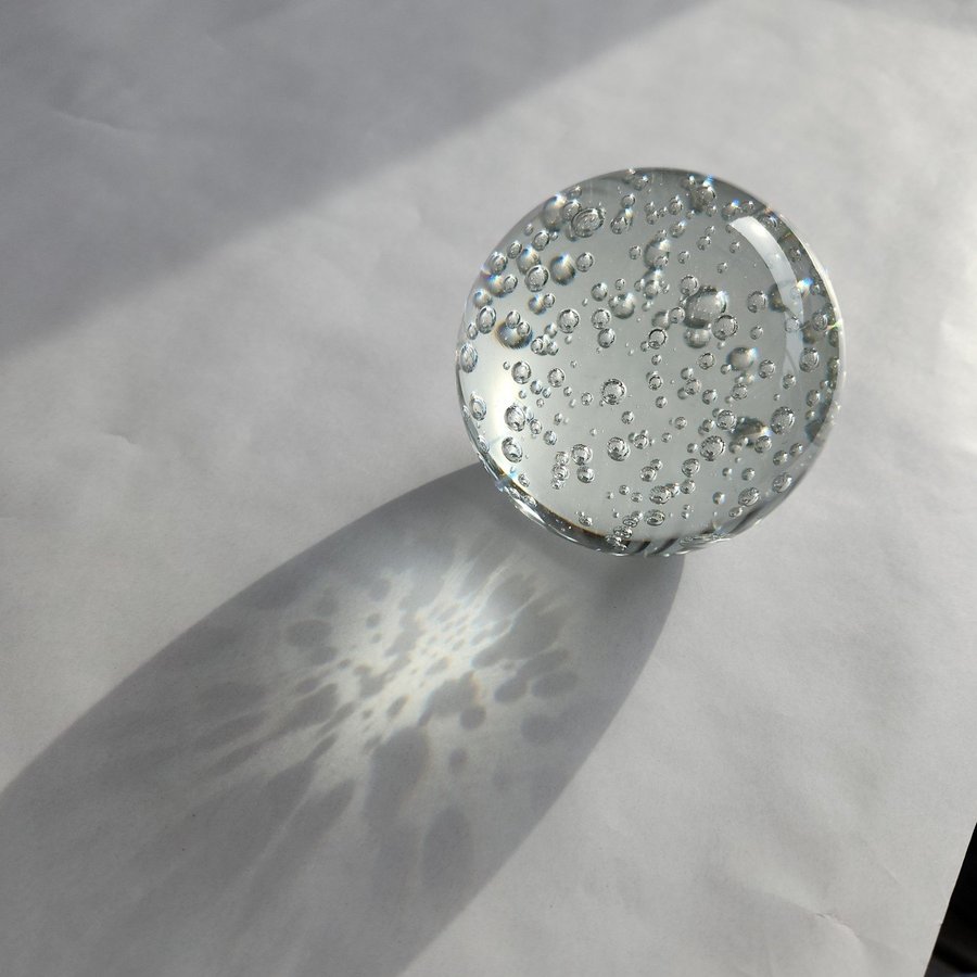 Big Beautiful Bubbly Glass Ball Paperweight