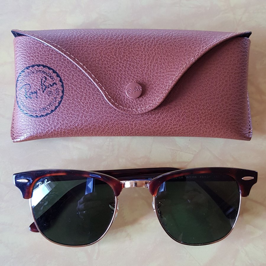 Ray-Ban Clubmaster solglasögon brun RB 3016 49-21