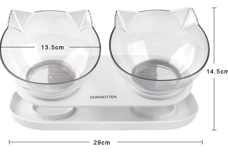 Kattmatskål med stativ Kattmatskål - 15° kattskål Upphöjd Personlig husdjursskål
