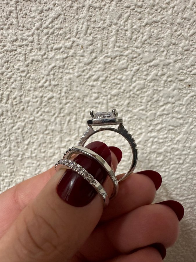 3 st set helt nya ringar 925 Sterling Silver pläterade (Stämplade) str 18mm