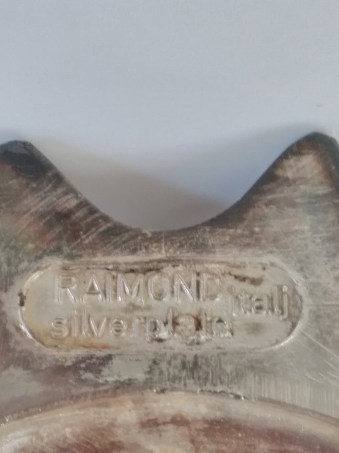 Vintage italienska Raimond glas Karaff med silverpläterad Mount