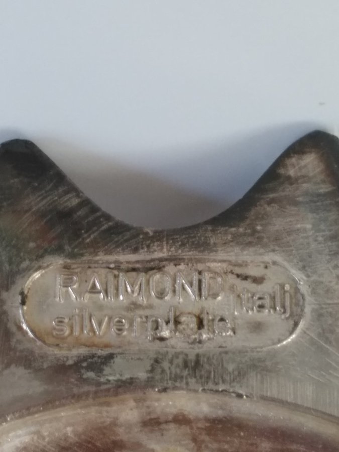 Vintage italienska Raimond glas Karaff med silverpläterad Mount