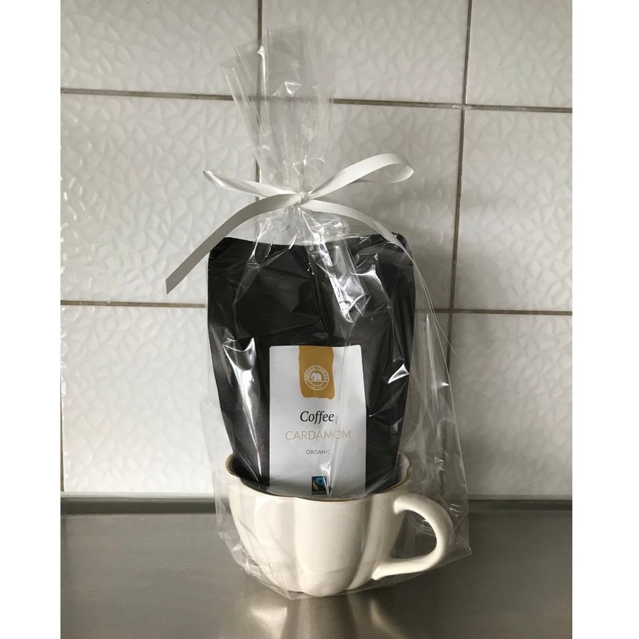 *NY* Presentset från Indiska Vit kopp  ekologiskt kaffe