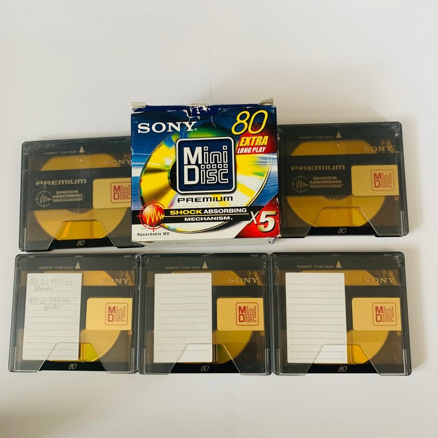 5 x Sony Minidisc Premium 80