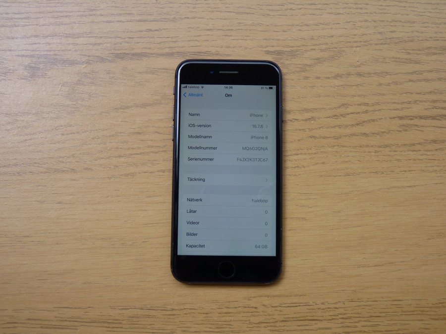 Rymdgrå iPhone 8 64GB-Olåst