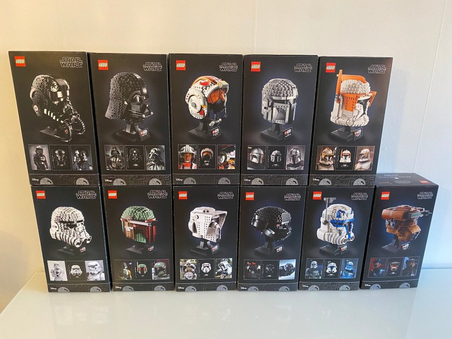 Lego Star Wars Helmet Komplett samling 11 st Oöppnade