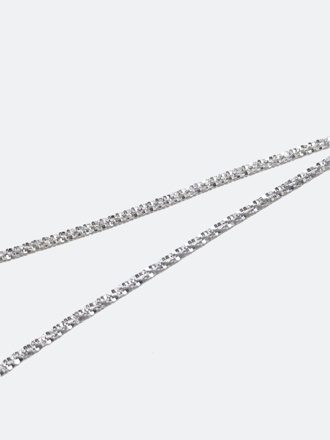 Glittrande tjockt halskedja i äkta silver 40 cm