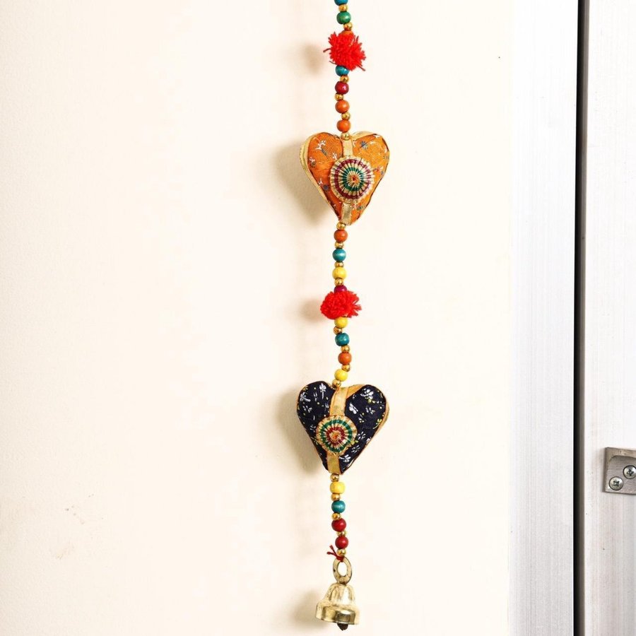 2pc Handmade Indian Traditional Five Heart Shape Hanging Layer Door Hanging