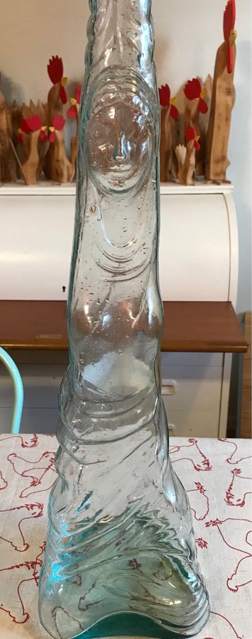 Helt unik Italiensk vin flaska glas 81 cm hög vintage