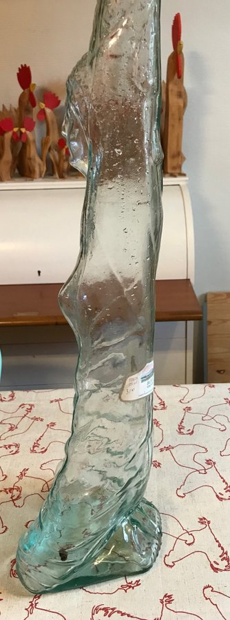 Helt unik Italiensk vin flaska glas 81 cm hög vintage