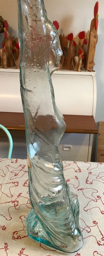 Helt unik Italiensk vin flaska glas 81 cm hög vintage