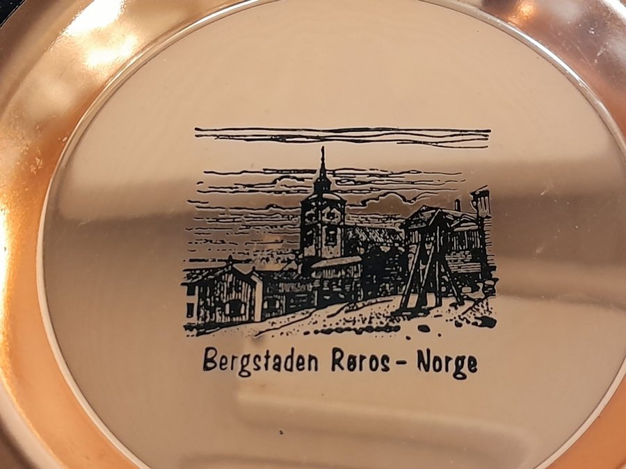 2st Kopparformar Orrefors Smörglasskål Vaxljus Kopparfat Bergstaden Røros-Norge