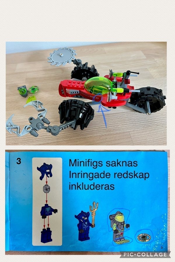 Lego 8059 Atlantis Havsbottenavsökare inga minifigs