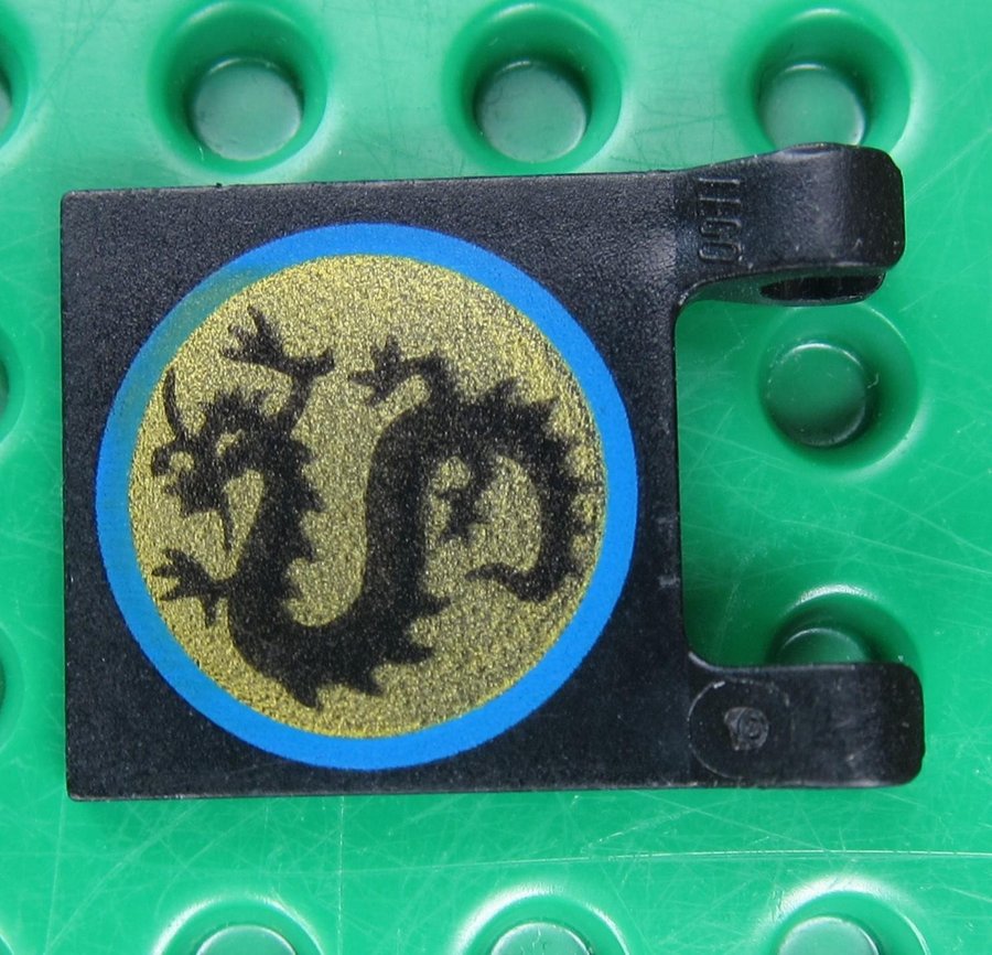 LEGO Flag 2 X 2 Svart Orm Drake Ninja