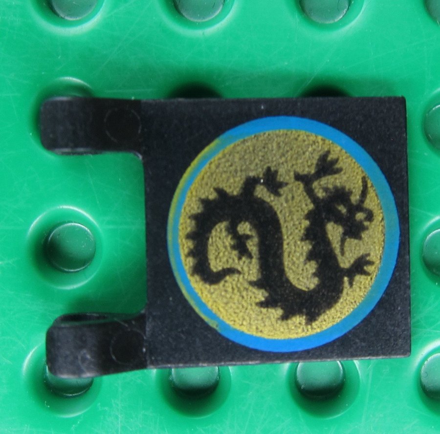 LEGO Flag 2 X 2 Svart Orm Drake Ninja