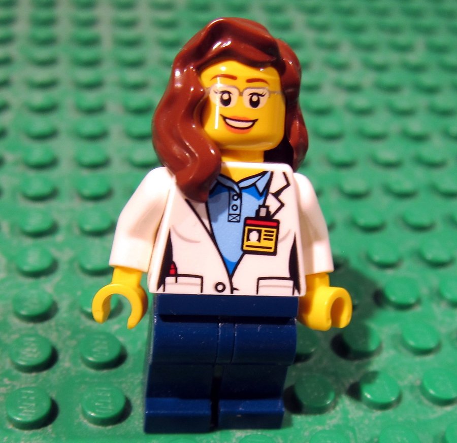 LEGO figur tjej flicka mörkt hår space