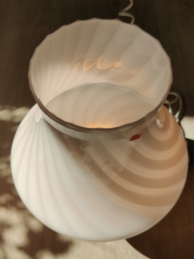Authentic Italian Pink Mushroom 70's Murano Table Lamp