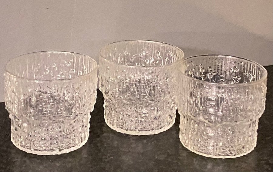 Iittala« Paadar» 3 st whiskyglas Tapio Wirkkala retro vintage