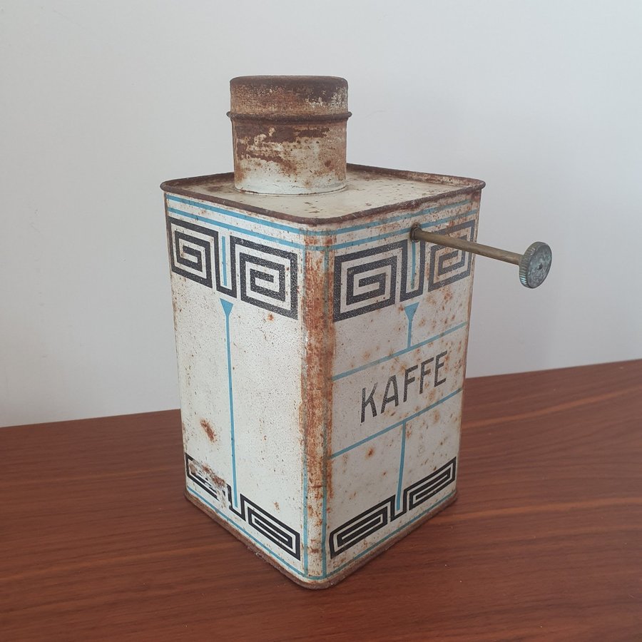 Antique Old coffe can Gammal Kaffe burk AB bleckvarufabrik  Malmö  Hermetic