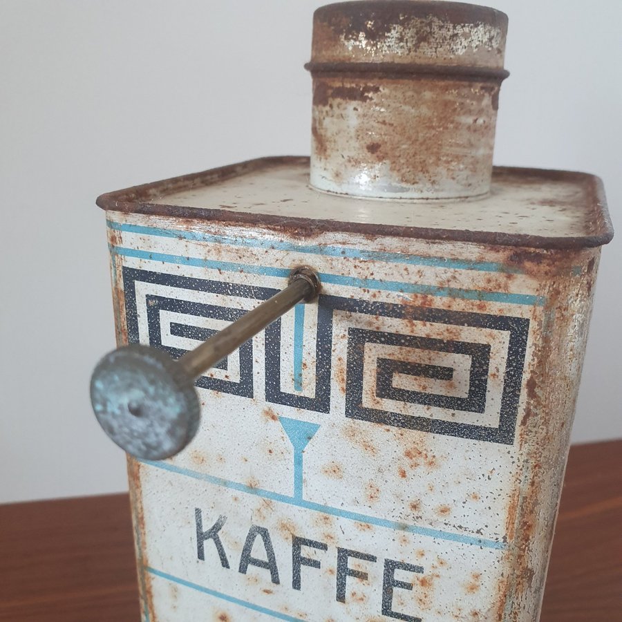 Antique Old coffe can Gammal Kaffe burk AB bleckvarufabrik  Malmö  Hermetic