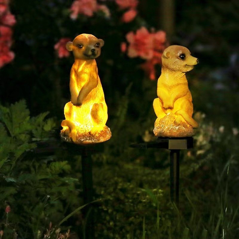 1 till 3 Outdoor Garden LED Mongoose Solar Pile Light Garden Dekorativ Light