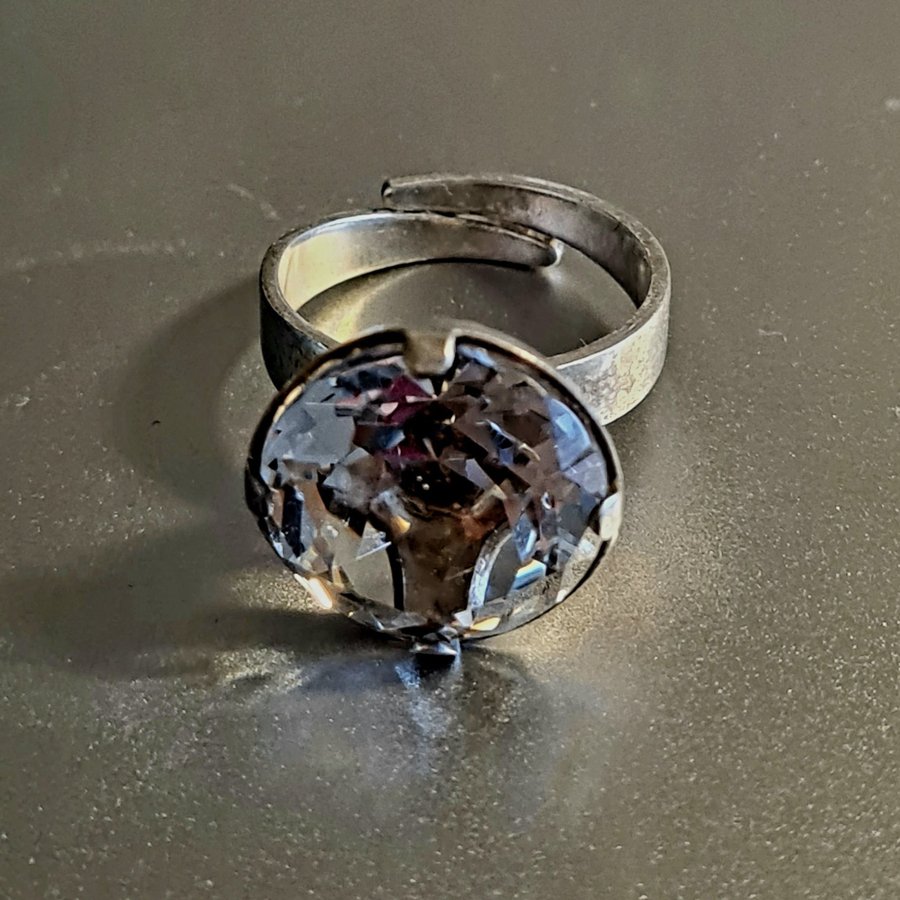 Silver  bergkristall ring