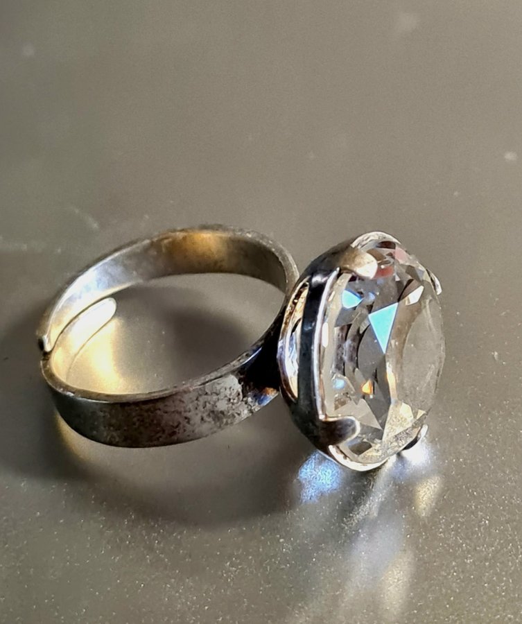 Silver  bergkristall ring