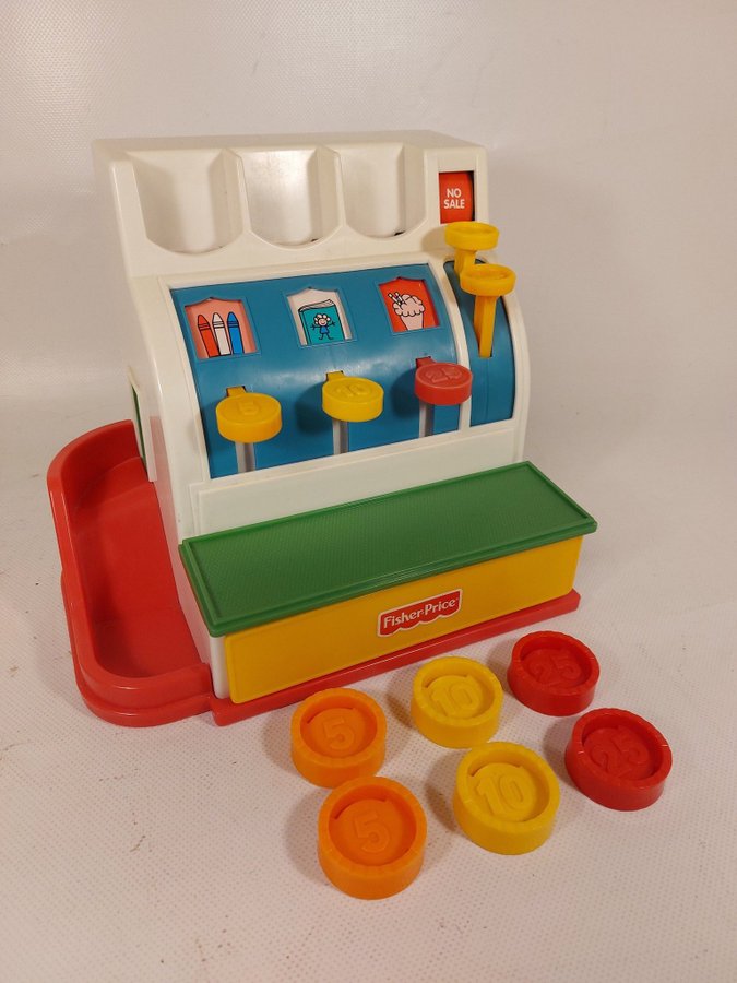 Fisher Price kassaapparat vintage leksak