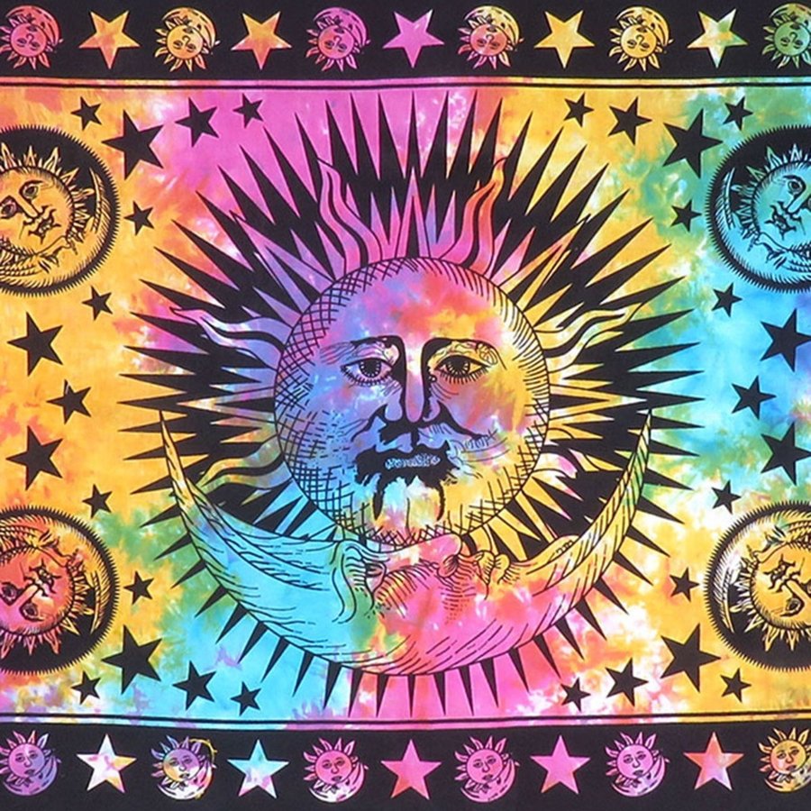 The Sun  Moon Tapestry Wall Hanging Room Psychedelic Tapestries