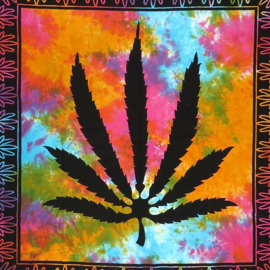 Tie Dye Leaf Tapestry Wall Hanging Room Psychedelic Tapestries