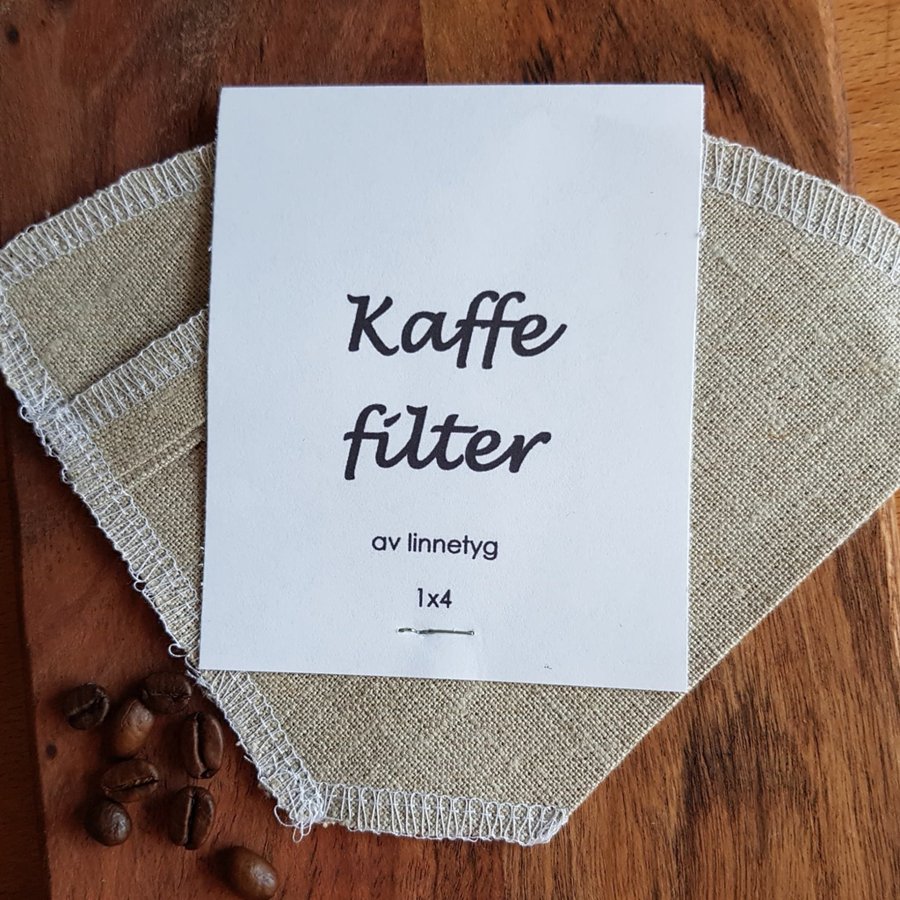 2-pack eko flergånsfilter kaffefilter i linnetyg Färg: OBLEKT och VIT