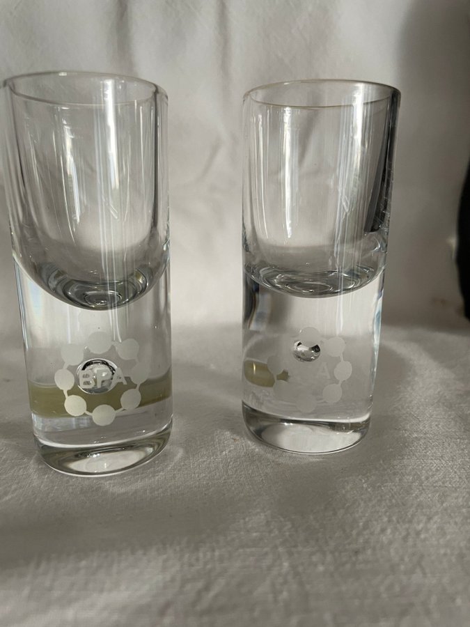 2x Snapsglas - Shot - Glas med bubbla - Reijmyre - Höjd ca 12 cm