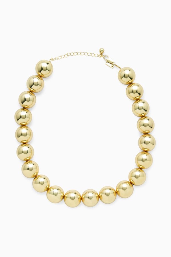 COS Chunky GOLD Beaded Pearl necklace