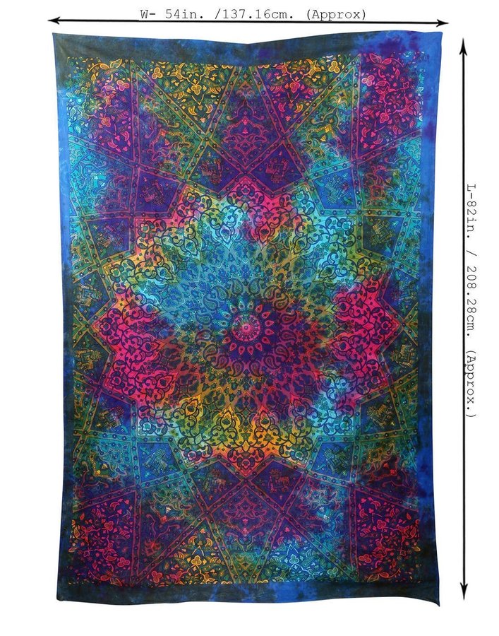 Star Tie Dye Mandala Wall Hanging Indian Tapestry Room Carpet