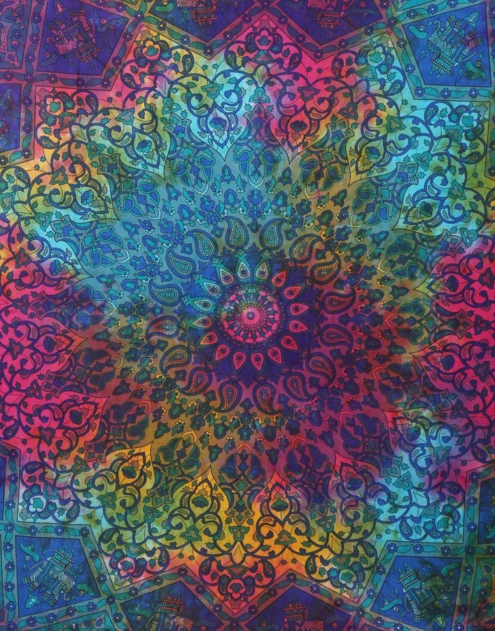 Star Tie Dye Mandala Wall Hanging Indian Tapestry Room Carpet