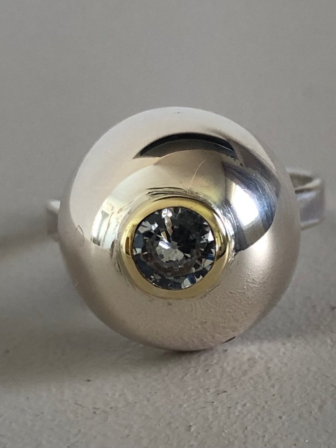Reglerbar ringen silver 925 med bergkristall